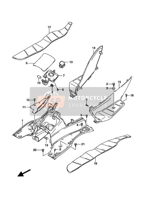 Suzuki UH200A BURGMAN 2018 Rear Leg Shield for a 2018 Suzuki UH200A BURGMAN